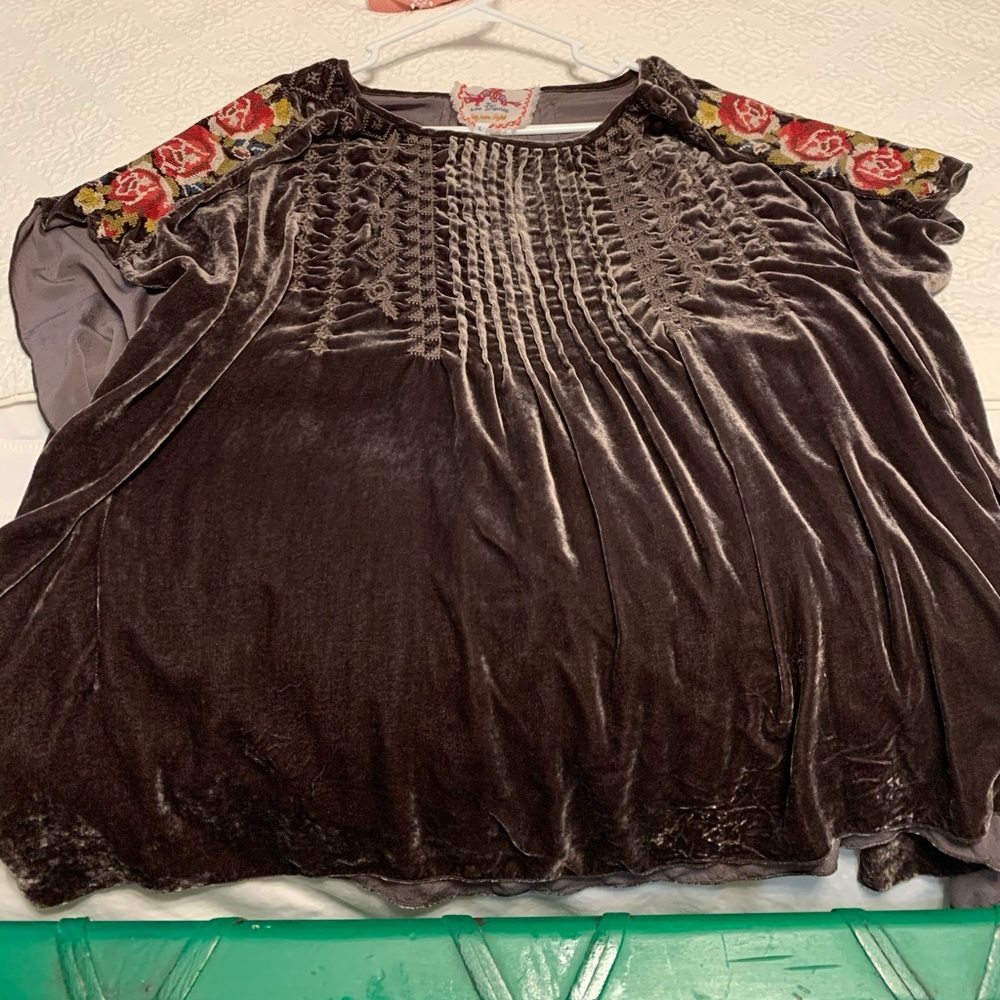 Johnny Was velvet poncho